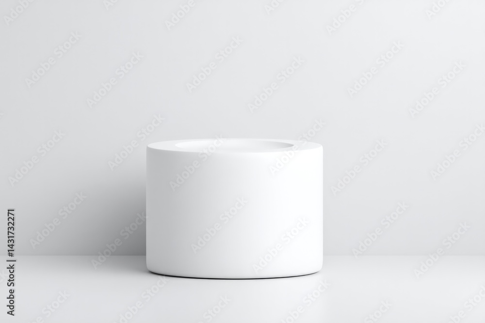 Poster empty round podium on monochrome background creates perfect focus point with plenty of surrounding c