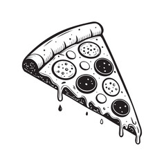 Pizza Slice Silhouette Clipart | Crispy Pizza Slice PNG, Vectors & Outline Designs