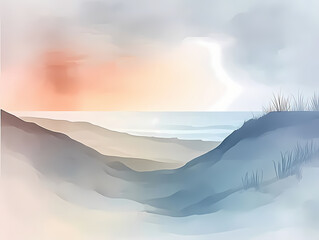 Sunrise Over Coastal Dunes | JPG | 300 DPI