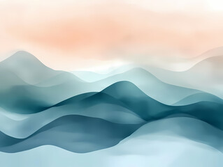 Pastel Waves Under Sunrise Sky | JPG | 300 DPI