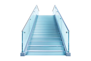 A Staircase With Ethereal Glass Railings isolated on transparent background

