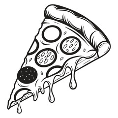 Pizza Slice Silhouette Clipart | Crispy Pizza Slice PNG, Vectors & Outline Designs