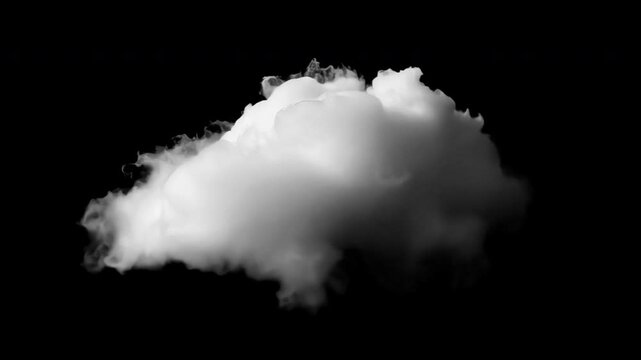 White cloud animated overlay, transparent 4K video, alpha channel, ProRes 4444