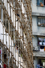 scaffolding on a building in mumbai