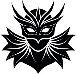 Superhero & Carnival Mask Silhouette in Black | Festive Costume Vector