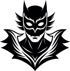 Superhero & Carnival Mask Silhouette in Black | Festive Costume Vector