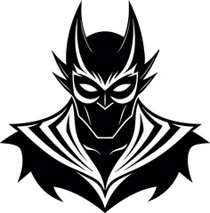 Superhero & Carnival Mask Silhouette in Black | Festive Costume Vector