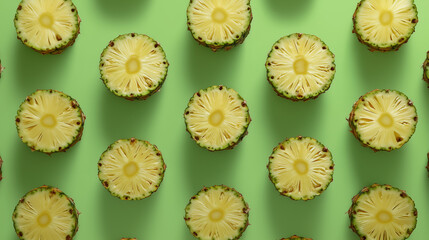 pineapple pattern on green background pop art design, poster design 