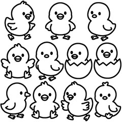 닭의 새끼 병아리 캐릭터 일러스트