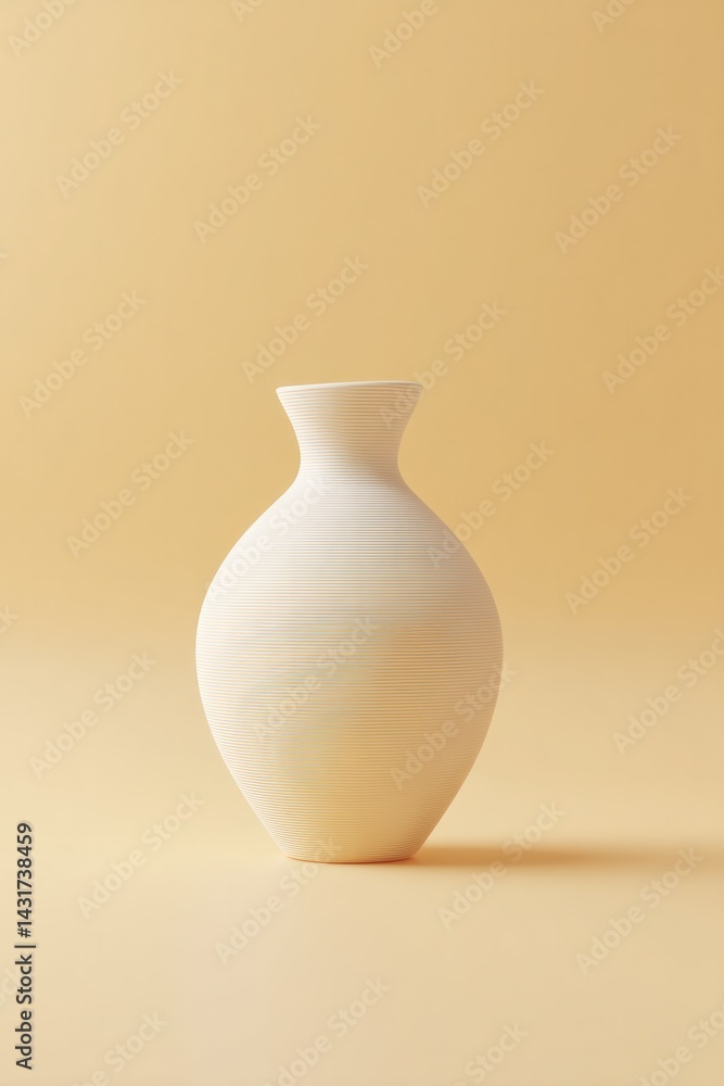 Poster capture single elegantly designed vase on smooth solid color background