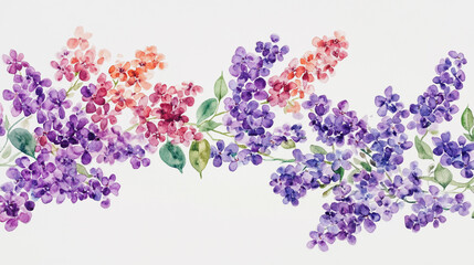 Elegant wedding invitation card background . Minimal hand painted watercolor Lilac flowers texture template background. Design for wedding, vip cover, poster, rsvp moderncard.Valentine's Day