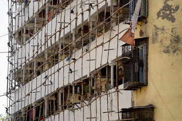 scaffolding on a building in mumbai