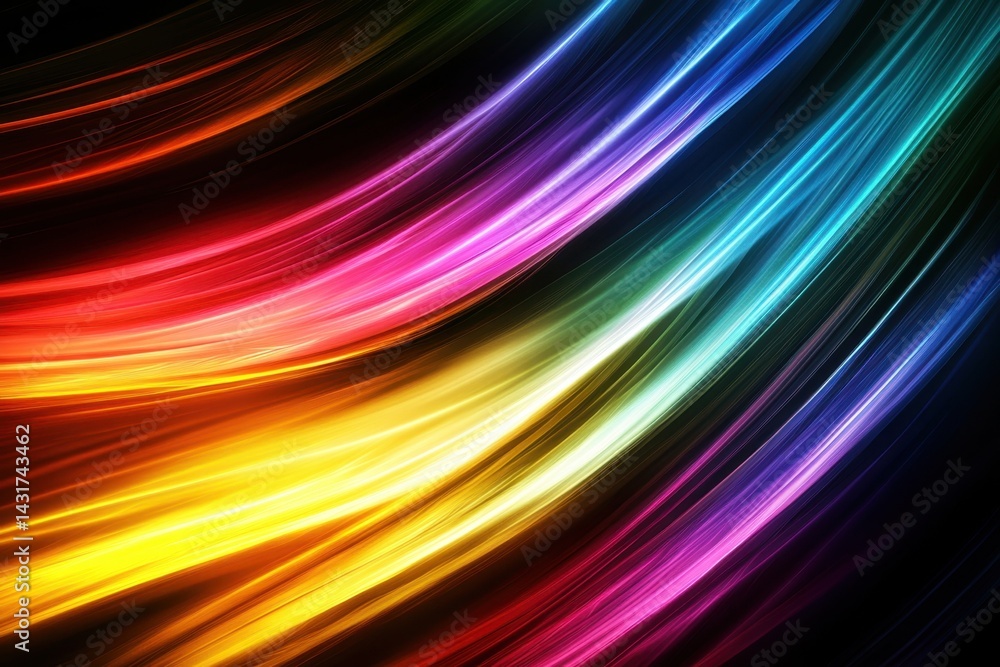 Poster vibrant flowing colors creating a stunning visual display in abstract style