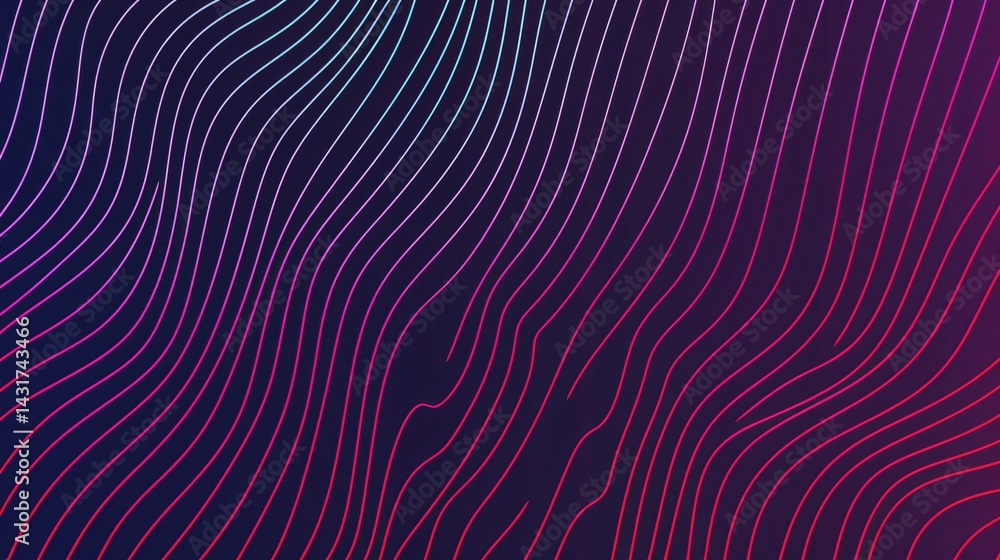 Poster abstract red and orange wavy lines on a dark background. digital art for vibrant and modern design. 