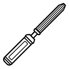 Chisel line art vector isolated on white background