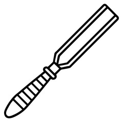 Chisel line art vector isolated on white background