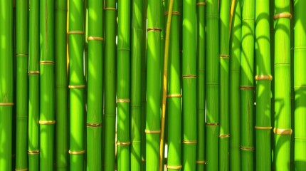 Fototapeta premium Fresh Green Bamboo Forest Background with Natural Light