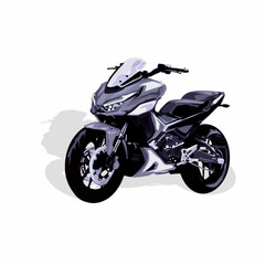 a black and gray scooter vehicle with a white background