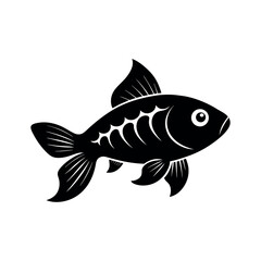 Black Vector Silhouette Cherry Barb Fish