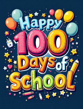 100 Days of School Poster Design