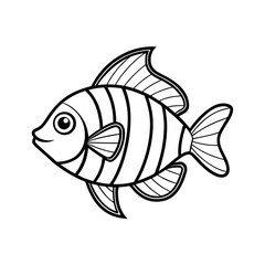 Damselfish Fish Line Art