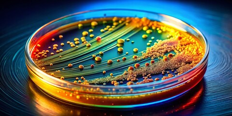 Microaerophilic Bacteria Culture in Petri Dish - Low Oxygen Environment Science Stock Photo