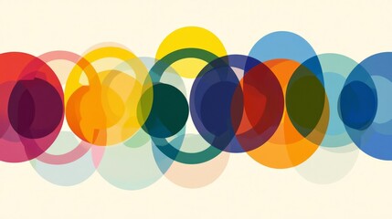 Obraz premium An abstract composition of colorful overlapping circles creating a modern art vibe for creative projects.