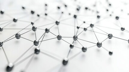 Abstract Network Connection: A 3D Render of Interconnected Nodes