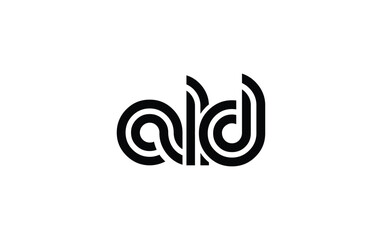 Obraz premium ALD Creative Unique Modern Letter Logo Design. Stylized logo featuring a unique letter design, presenting abstract minimalist aesthetics and modern appeal.