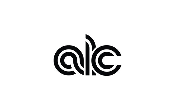 ALC Creative Unique Modern Letter Logo Design. Stylized logo featuring a unique letter design, presenting abstract minimalist aesthetics and modern appeal.