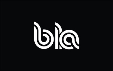 Obraz premium BLA Creative Unique Modern Letter Logo Design. Stylized logo featuring a unique letter design, presenting abstract minimalist aesthetics and modern appeal.
