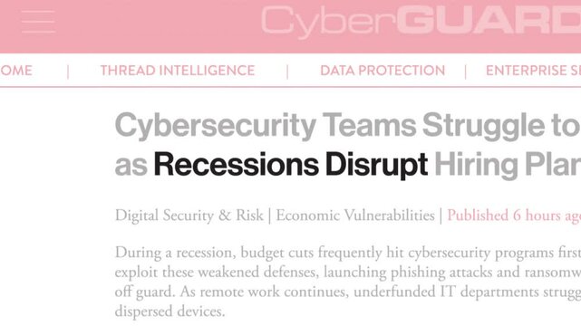 Recessions Disrupts News Headline Text Animation