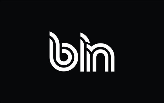 BLN Creative Unique Modern Letter Logo Design. Stylized logo featuring a unique letter design, presenting abstract minimalist aesthetics and modern appeal.