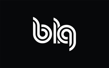 Obraz premium BLQ Creative Unique Modern Letter Logo Design. Stylized logo featuring a unique letter design, presenting abstract minimalist aesthetics and modern appeal.