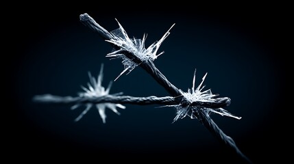 Icy branches frost detail abstract design