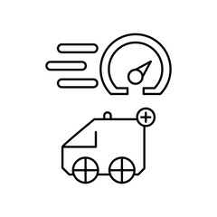 fast ambulance car icon design
