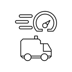 fast ambulance car icon design