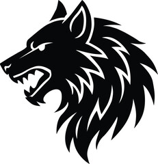 Dire Wolf Side Head Silhouette Vector