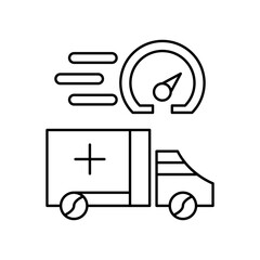 fast ambulance car icon design