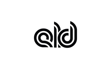 ELD Creative Unique Modern Letter Logo Design. Stylized logo featuring a unique letter design, presenting abstract minimalist aesthetics and modern appeal.