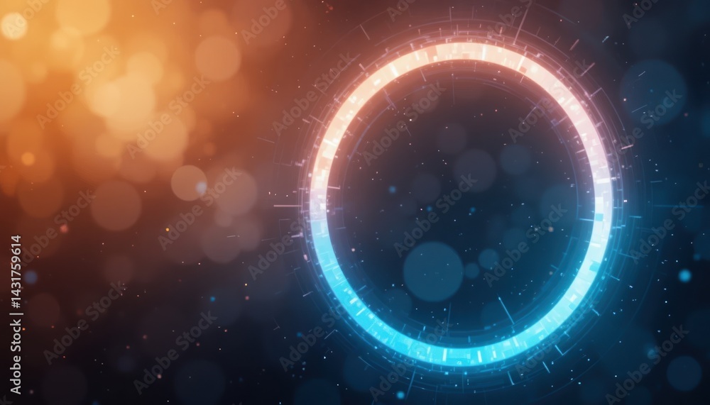 Poster dynamic light circle animation digital art colorful background abstract design creative visualizatio