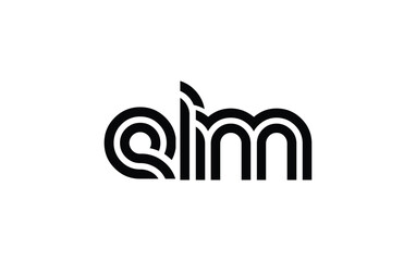 ELM Creative Unique Modern Letter Logo Design. Stylized logo featuring a unique letter design, presenting abstract minimalist aesthetics and modern appeal.
