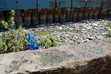 rubbish at the dharavi slum in mumbai, india