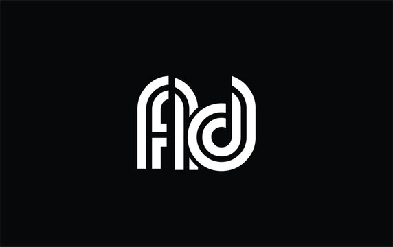FLD Creative Unique Modern Letter Logo Design. Stylized logo featuring a unique letter design, presenting abstract minimalist aesthetics and modern appeal.