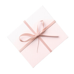 Elegant pink gift box with satin ribbon bow on a transparent background Concept of celebration, love, and presents for special occasions