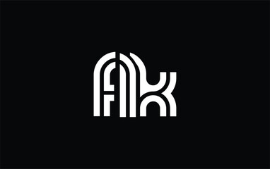 FLK Creative Unique Modern Letter Logo Design. Stylized logo featuring a unique letter design, presenting abstract minimalist aesthetics and modern appeal.