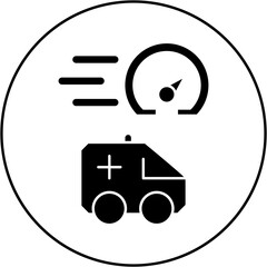 fast ambulance car icon design