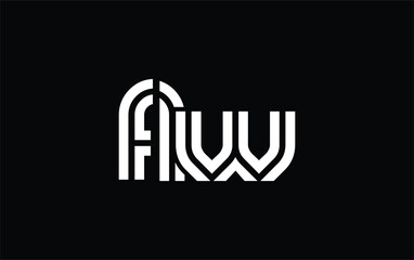 FLW Creative Unique Modern Letter Logo Design. Stylized logo featuring a unique letter design, presenting abstract minimalist aesthetics and modern appeal.
