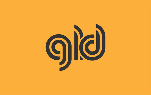 GLD Creative Unique Modern Letter Logo Design. Stylized logo featuring a unique letter design, presenting abstract minimalist aesthetics and modern appeal.