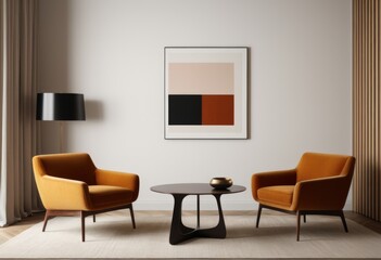 There are two chairs and a table in one room